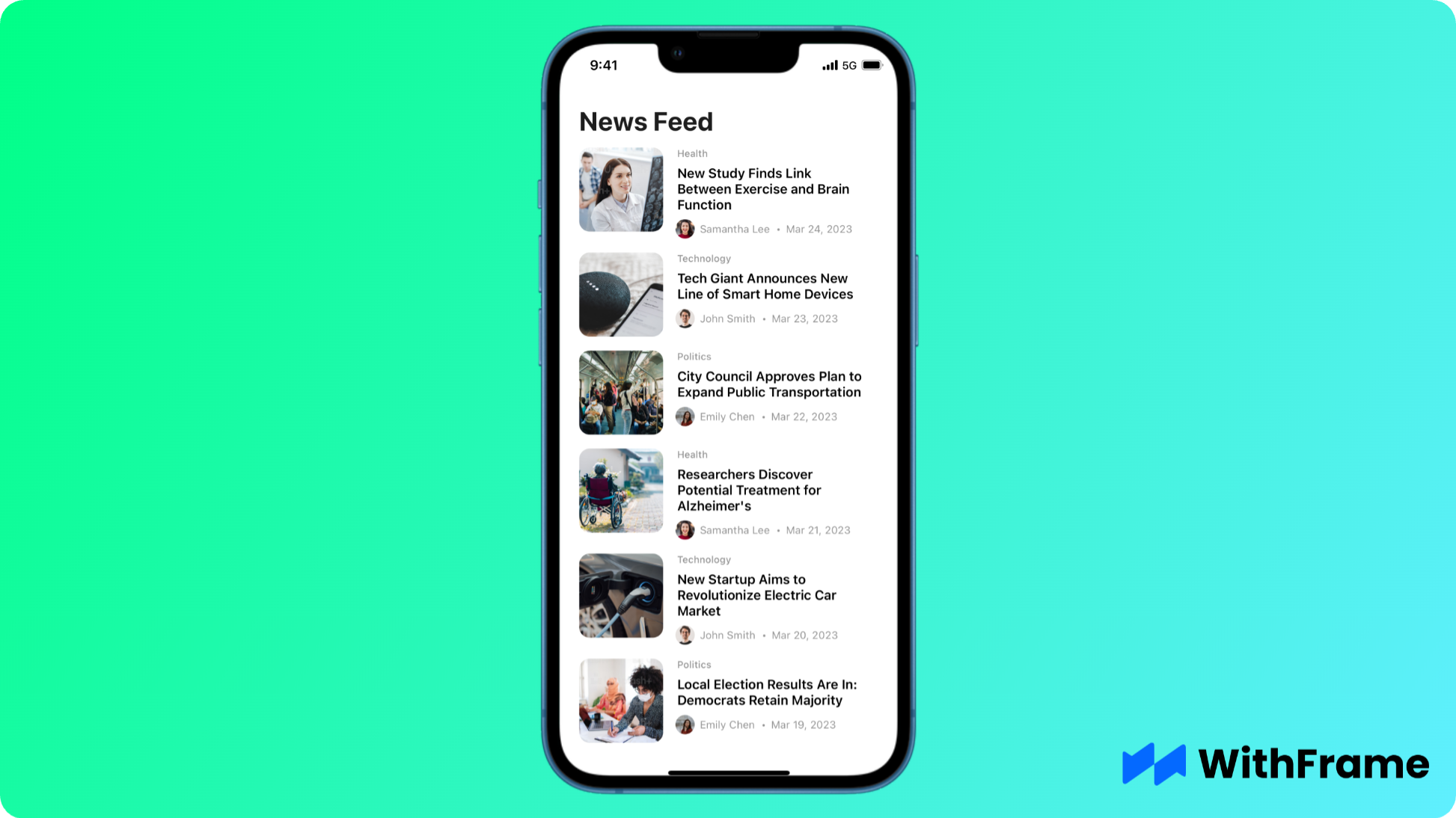 Pre-built Simple News Feed Screen