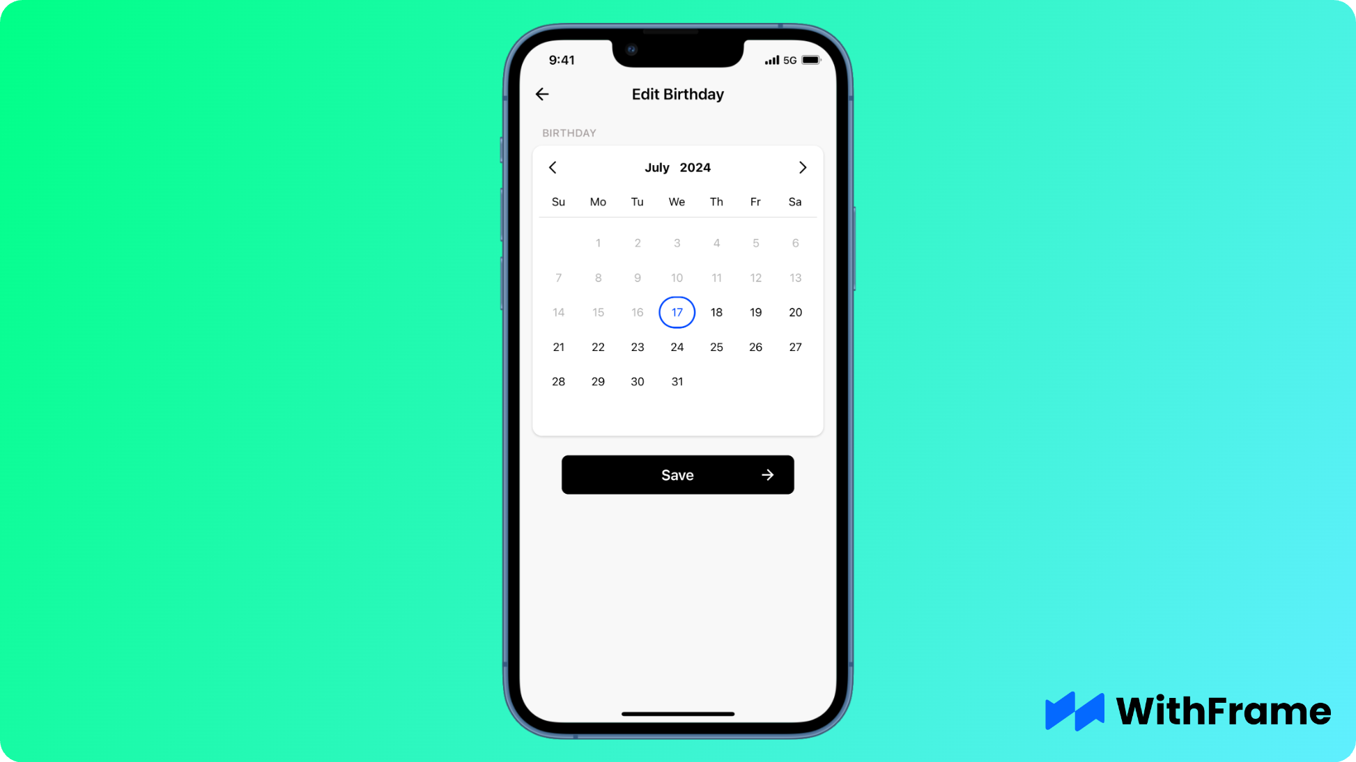 Pre-built Form with Date Picker in React Native