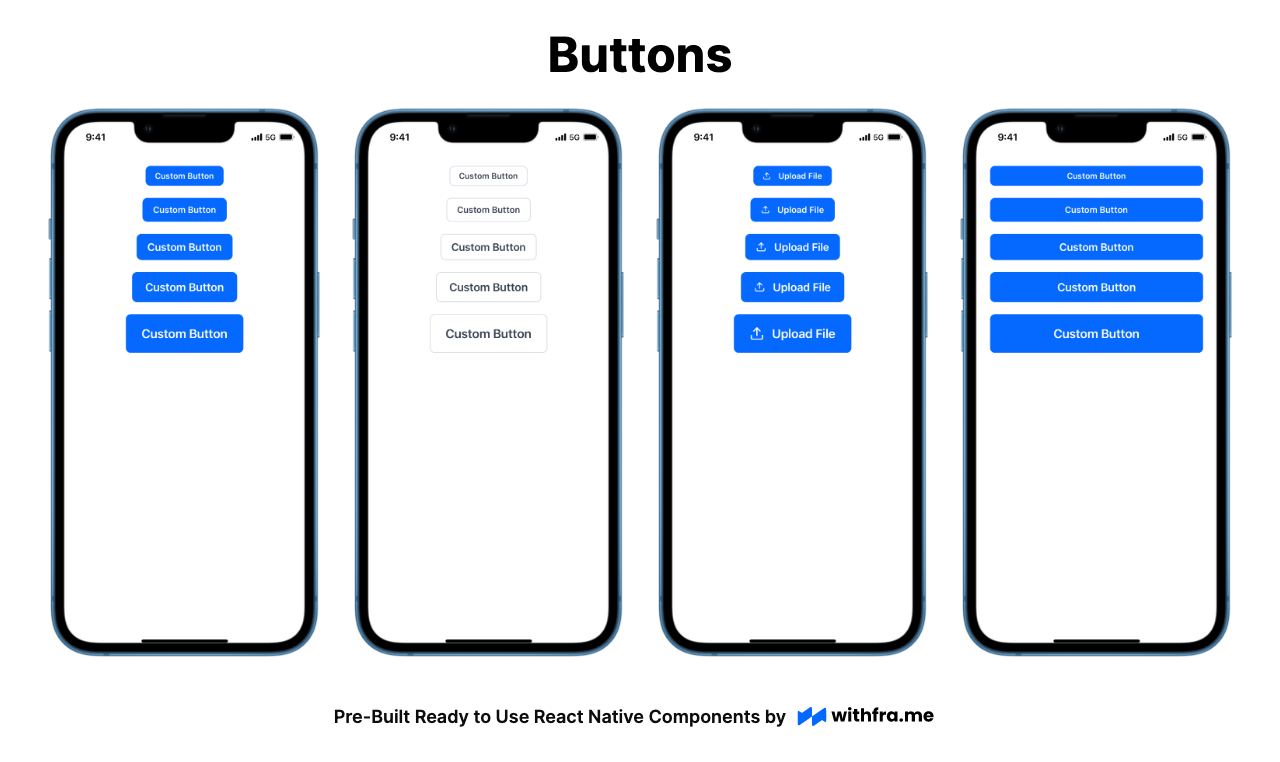 Buttons - React Native Components by WithFrame